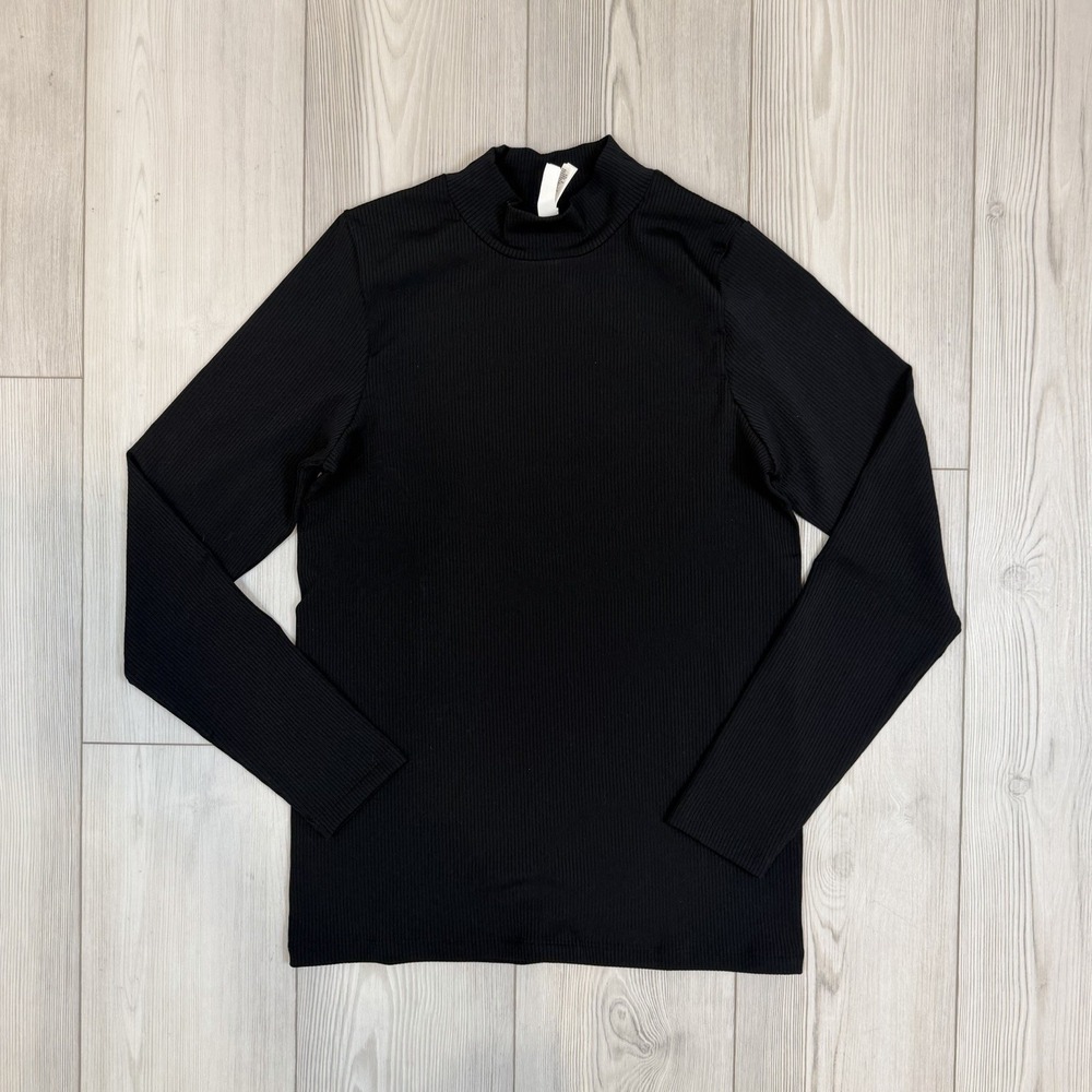 Athleta Large Renew Seamless‎ Mock Neck Top Black 824642